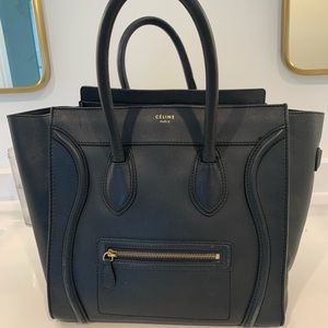 Celine luggage handbag in smooth leather -in Navy